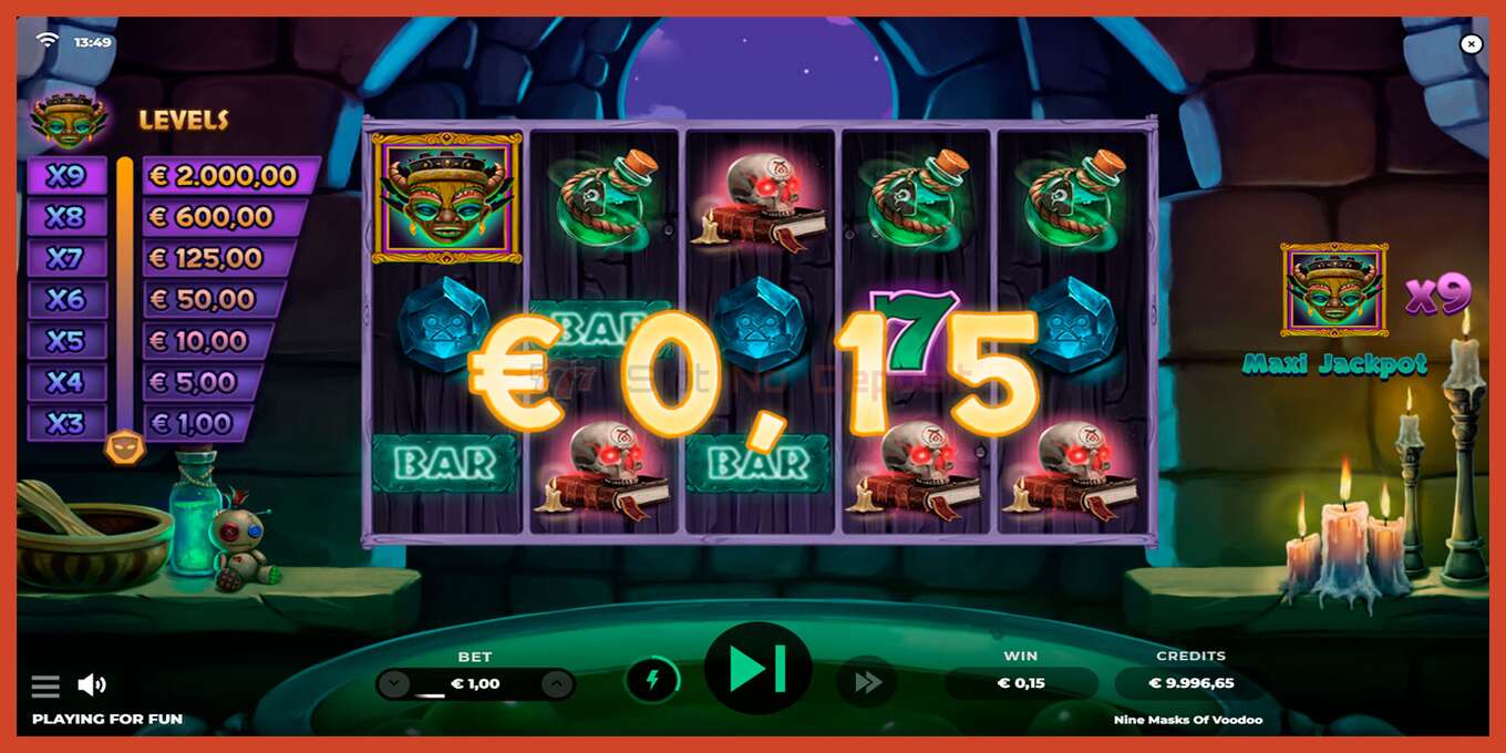 Slot screenshot: 9 Masks of Voodoo no deposit, number - 3