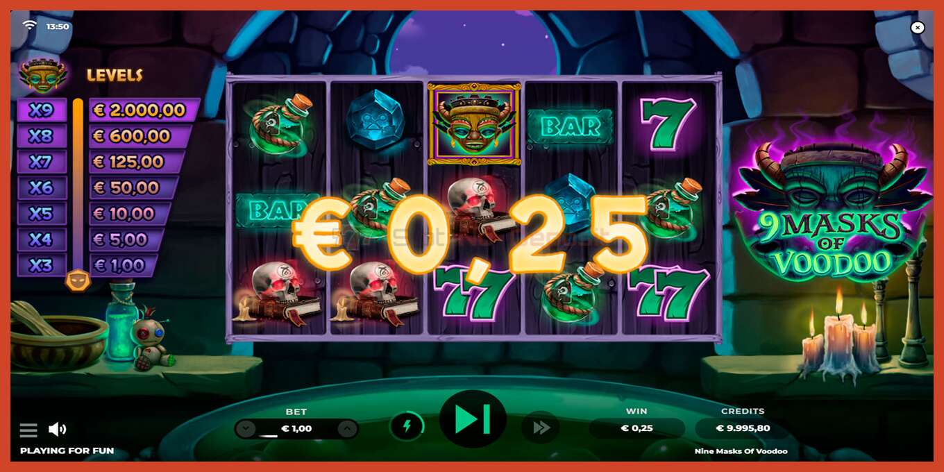 Slot screenshot: 9 Masks of Voodoo no deposit, number - 4