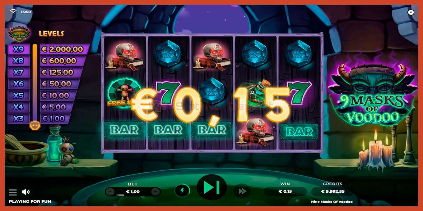 Slot screenshot: 9 Masks of Voodoo no deposit, number - 5