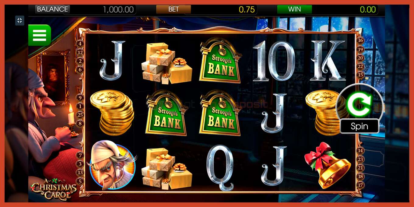 Slot screenshot: A Christmas Carol no deposit, number - 1