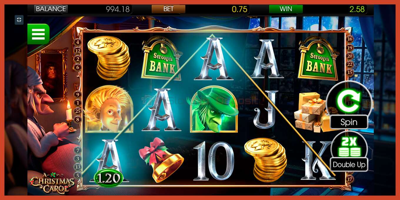 Slot screenshot: A Christmas Carol no deposit, number - 10