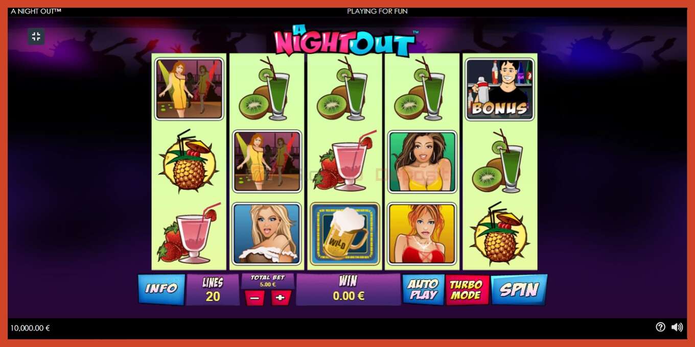 Slot screenshot: A Night Out no deposit, number - 1