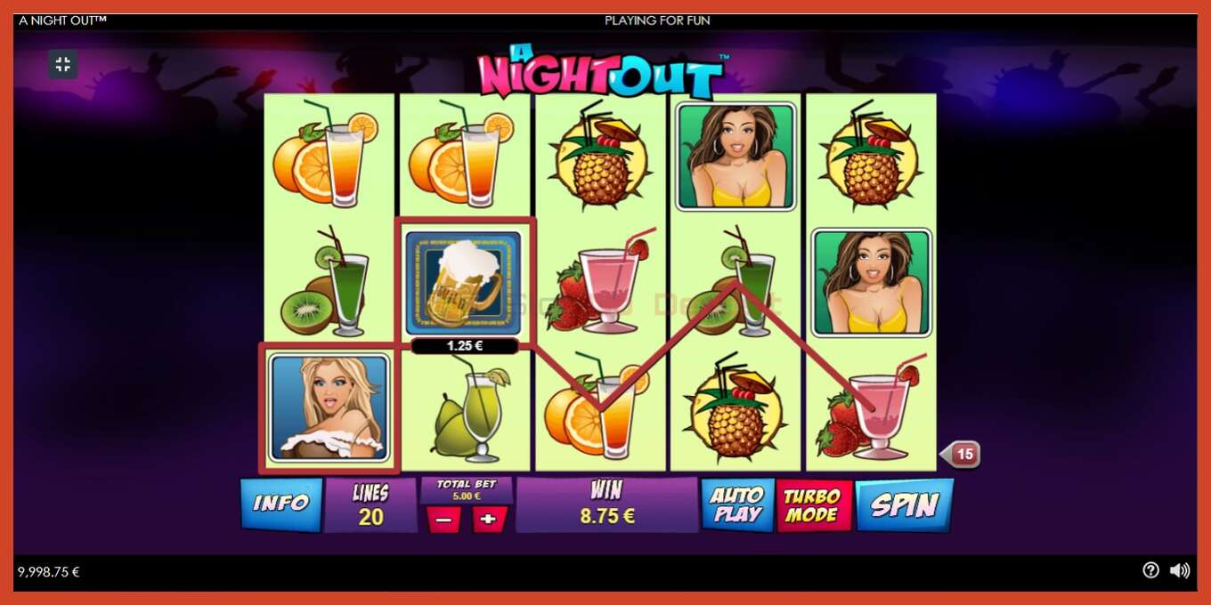 Slot screenshot: A Night Out no deposit, number - 3