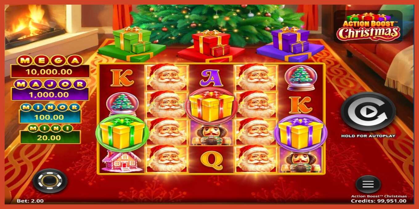 Slot screenshot: Action Boost Christmas no deposit, number - 1