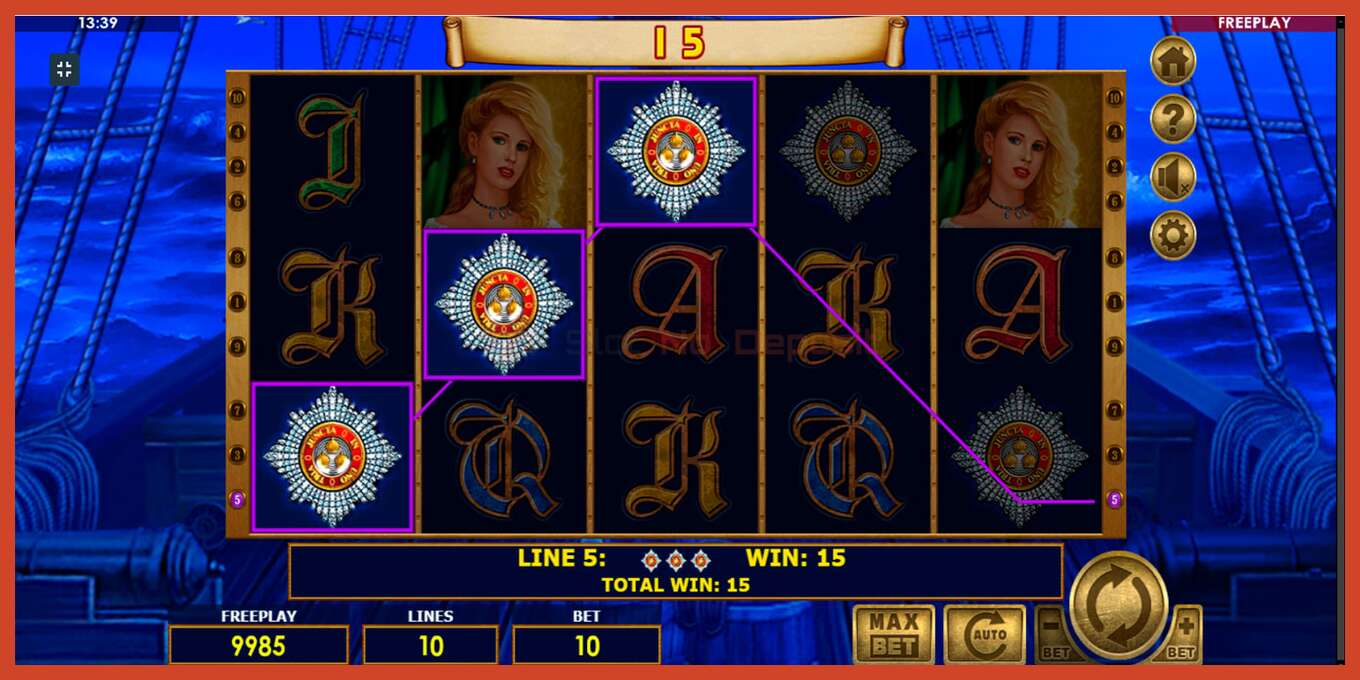 Slot screenshot: Admiral Nelson no deposit, number - 2