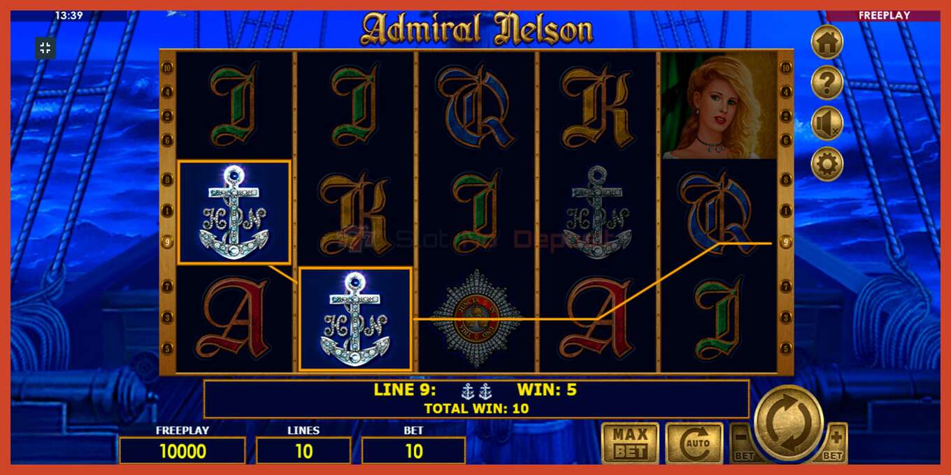 Slot screenshot: Admiral Nelson no deposit, number - 4