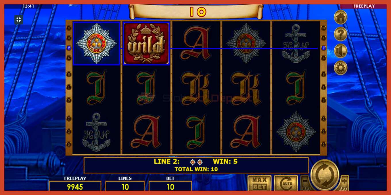 Slot screenshot: Admiral Nelson no deposit, number - 11