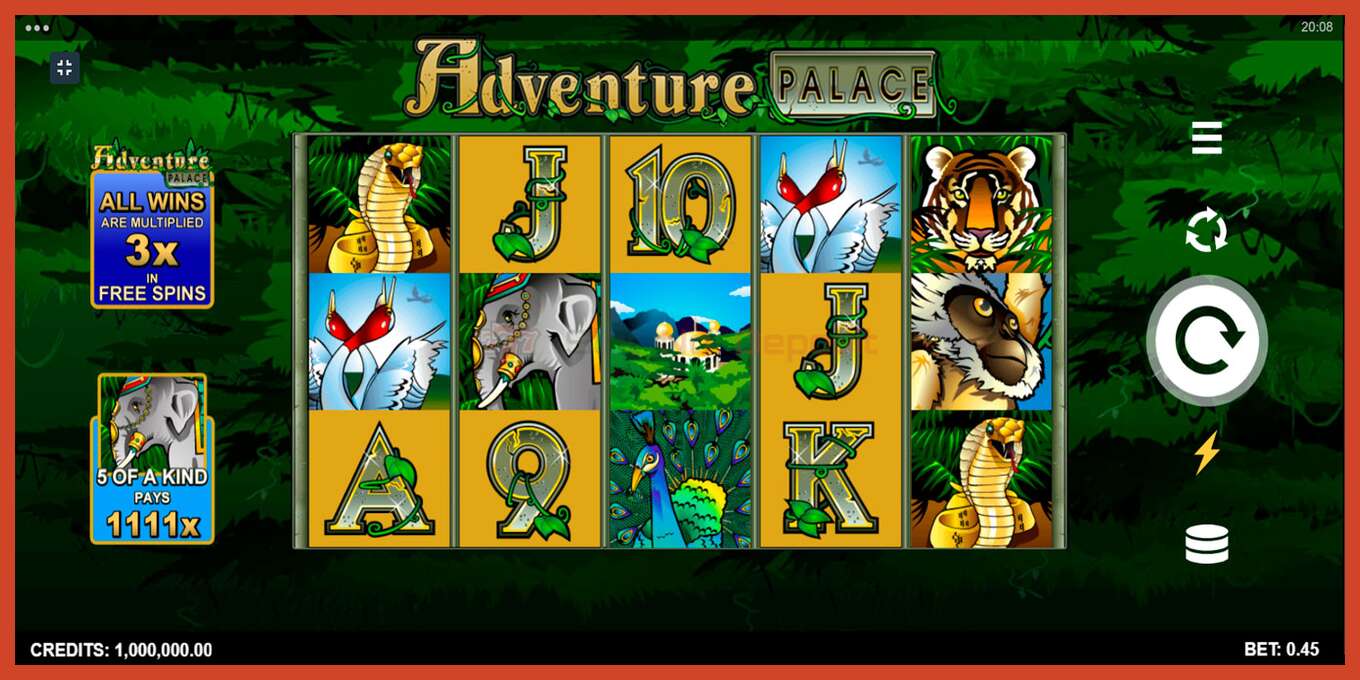 Slot screenshot: Adventure Palace no deposit, number - 1