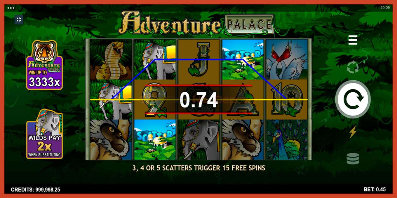 Slot screenshot: Adventure Palace no deposit, number - 4