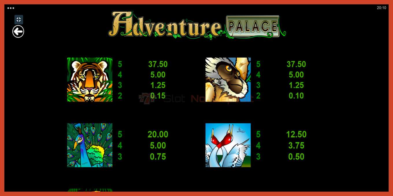 Slot screenshot: Adventure Palace no deposit, number - 7