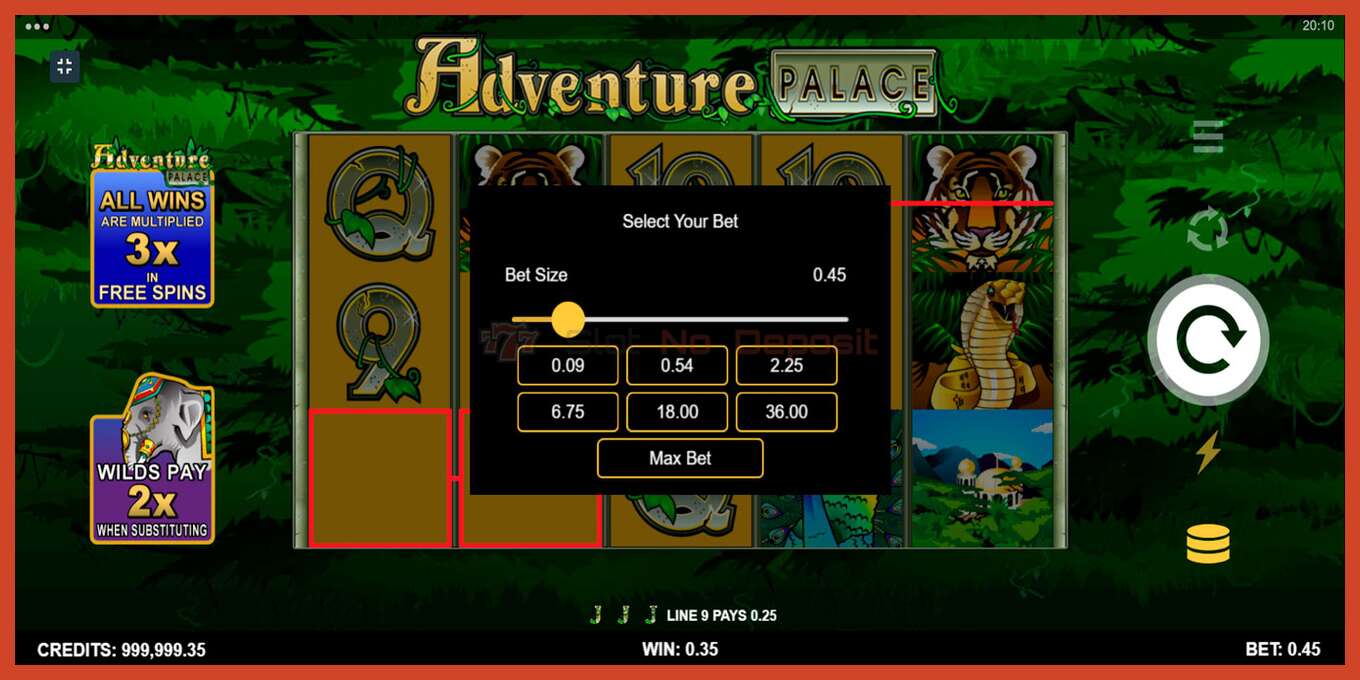 Slot screenshot: Adventure Palace no deposit, number - 10