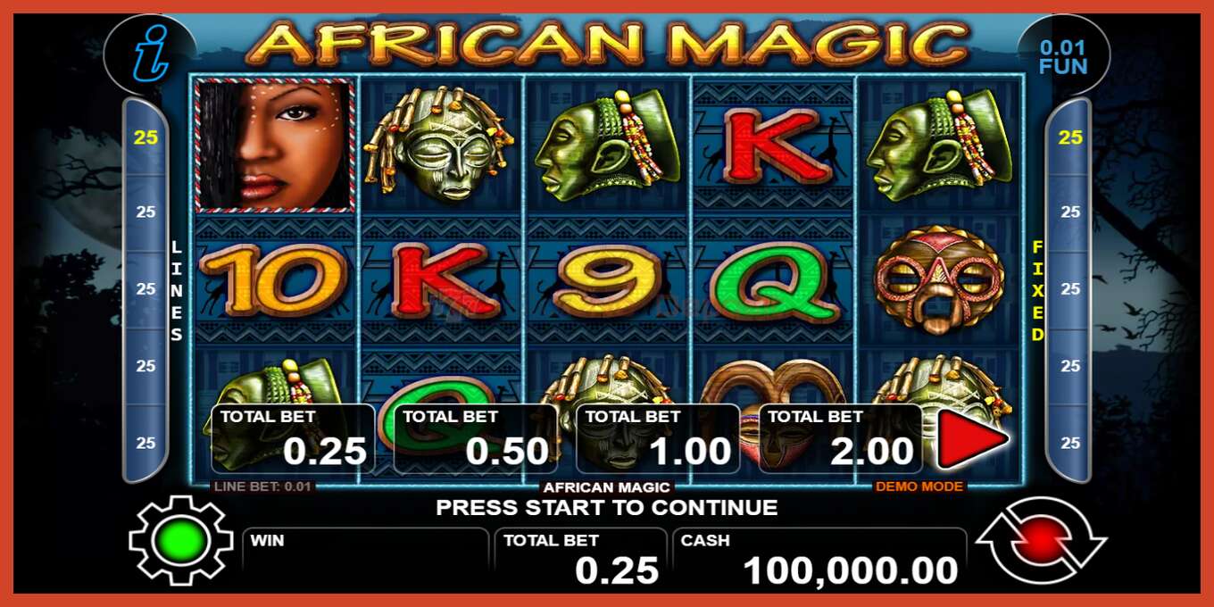 Slot screenshot: African Magic no deposit, number - 1