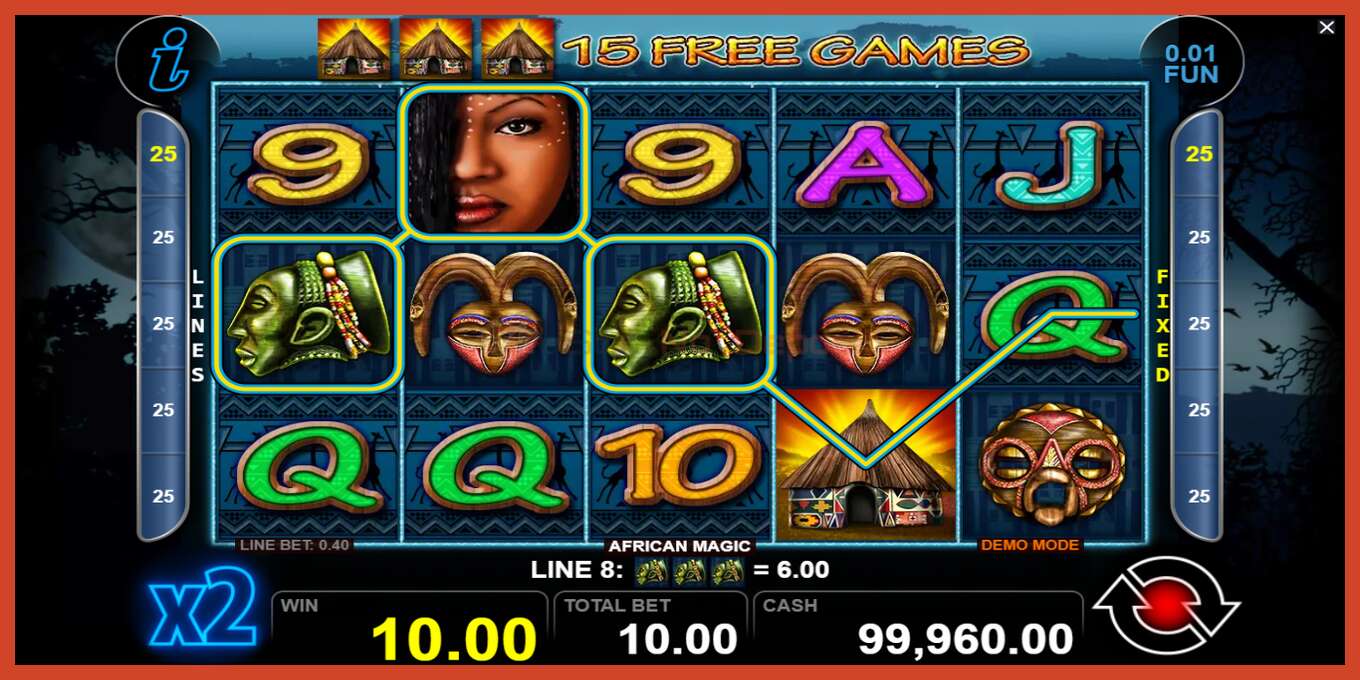 Slot screenshot: African Magic no deposit, number - 2