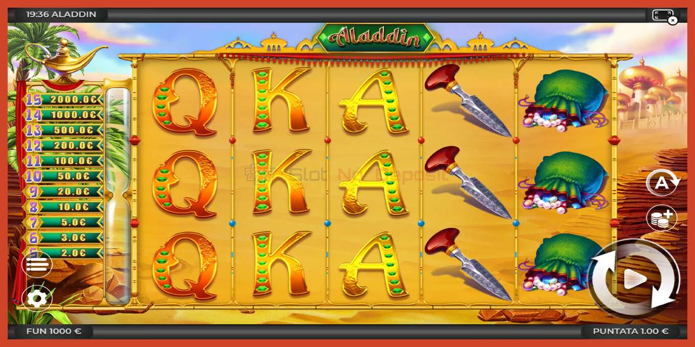 Slot ekran görüntüsü: Aladdin depozit yoxdur, nömrə - 2