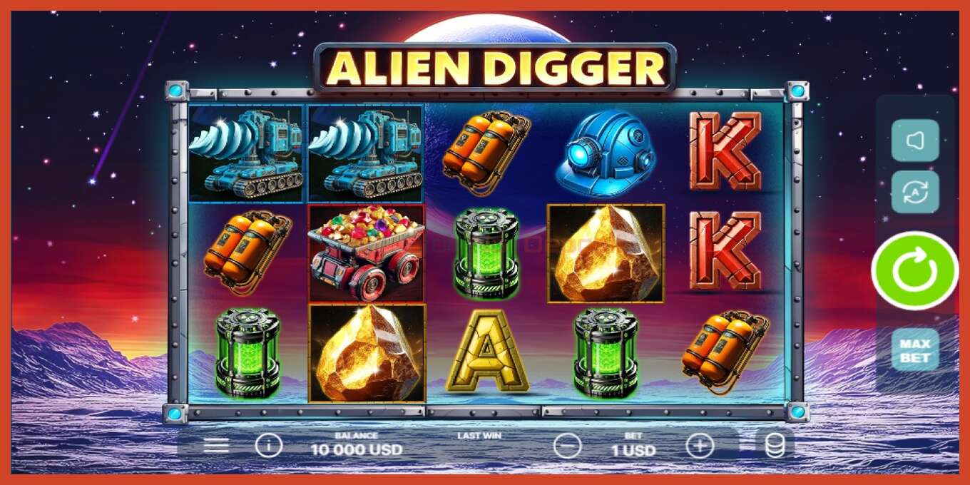 Slot screenshot: Alien Digger no deposit, number - 1