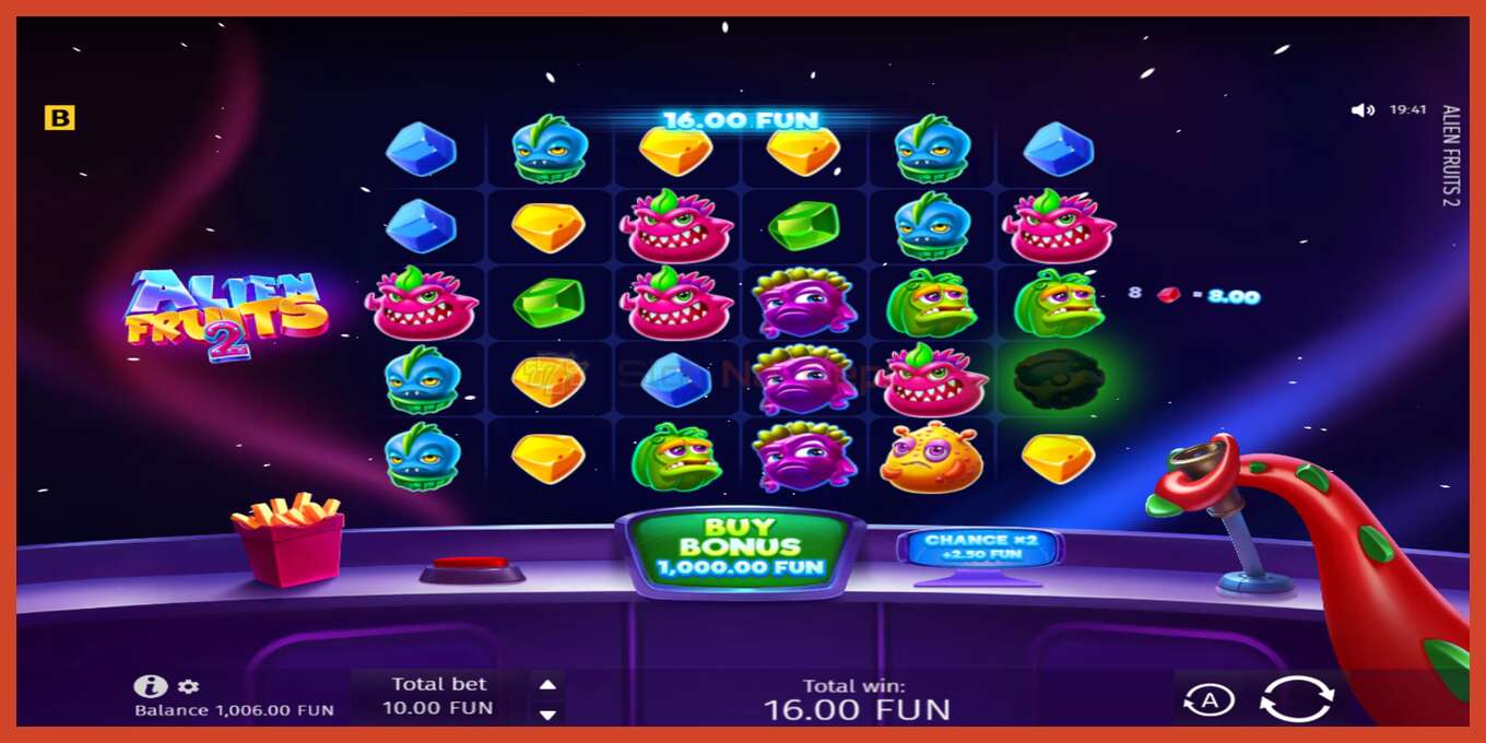 Slot screenshot: Alien Fruits 2 no deposit, number - 3