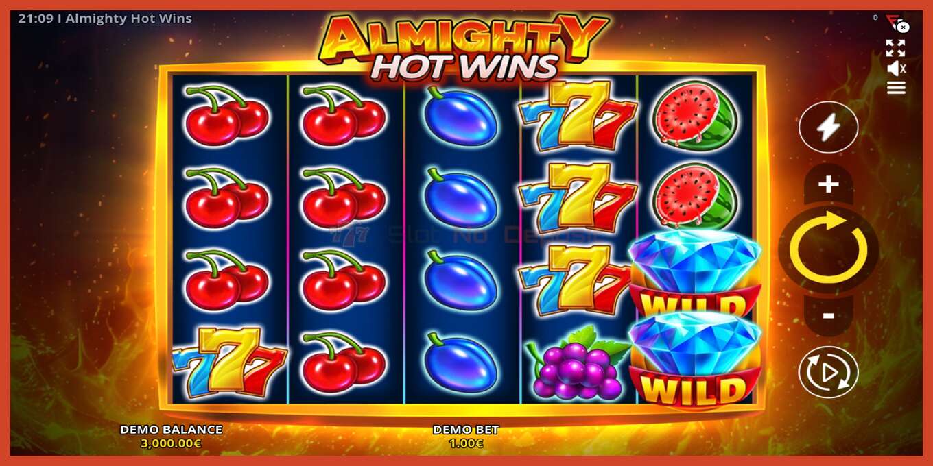 Snímka obrazovky slotu: Almighty Hot Wins žiadny vklad, číslo - 1