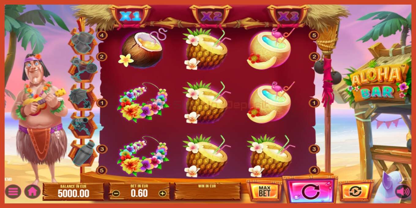 Slot pantaila-argazkia: Aloha Bar gordailurik ez, zenbakia - 1