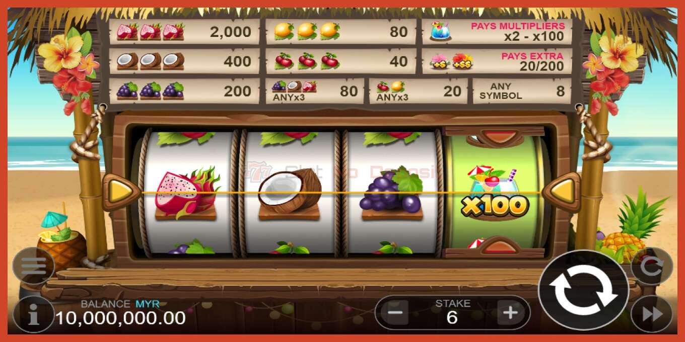 Slot skrinshoti: Aloha Fruit Punch depozit yoq, raqam - 1