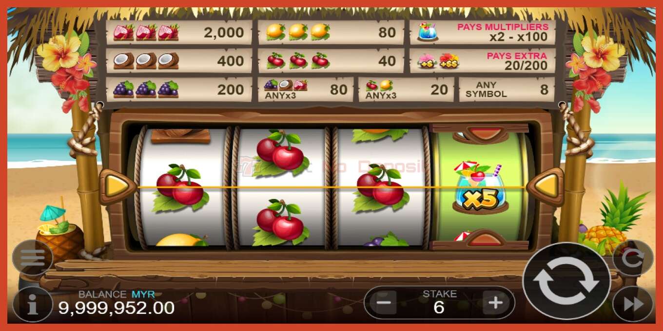 Slot skrinshoti: Aloha Fruit Punch depozit yoq, raqam - 2