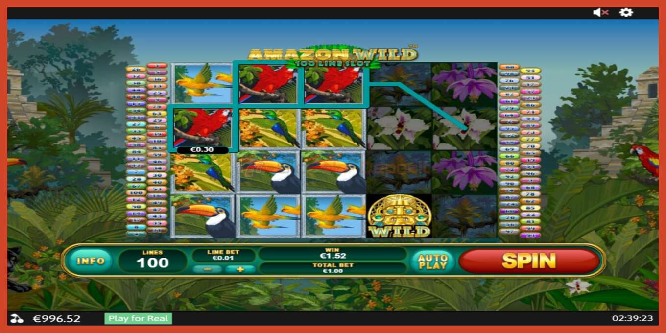 Slot screenshot: Amazon Wild no deposit, number - 2