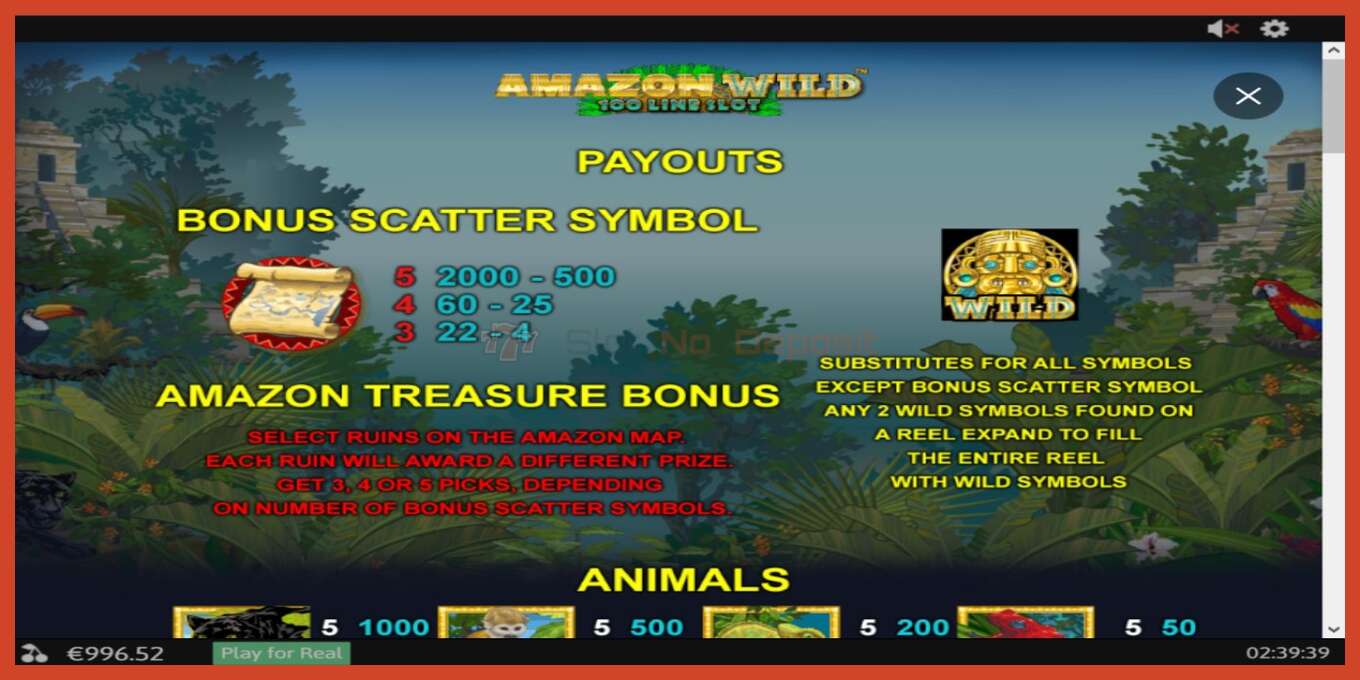 Slot screenshot: Amazon Wild no deposit, number - 3