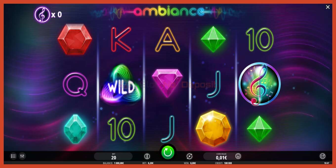 Slot screenshot: Ambiance no deposit, number - 2