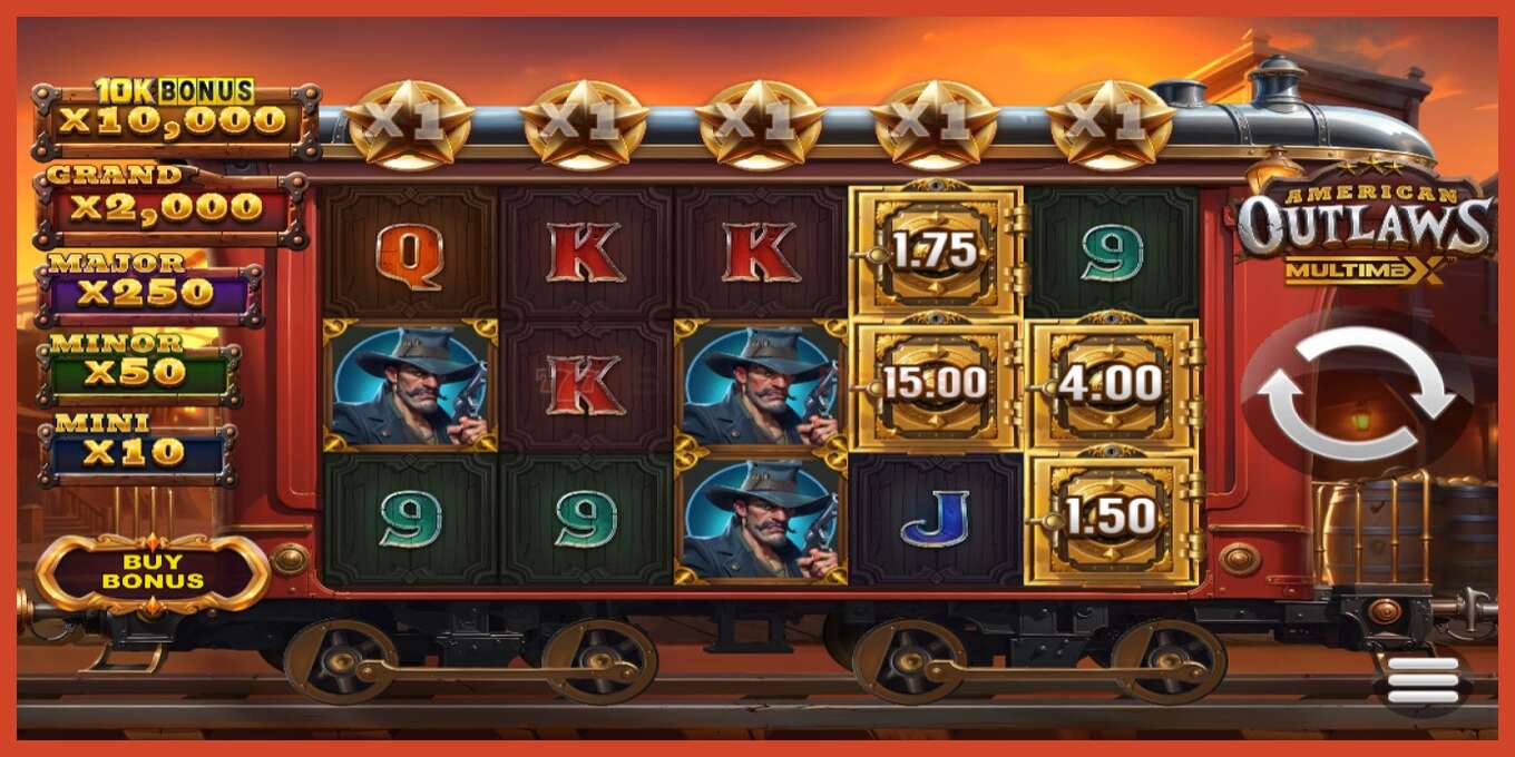 Slot screenshot: American Outlaws MultiMax no deposit, number - 3