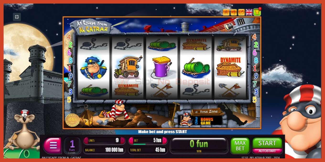 Slot screenshot: An Escape from Alcatraz no deposit, number - 1