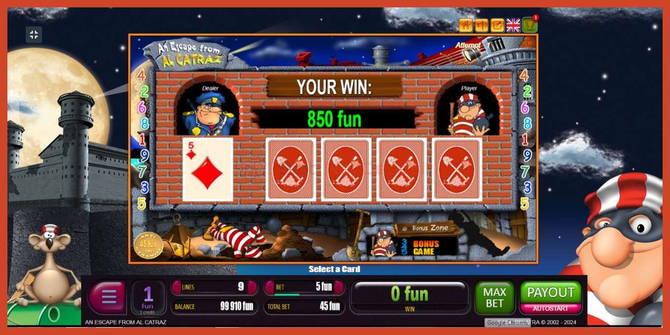 Slot screenshot: An Escape from Alcatraz no deposit, number - 3