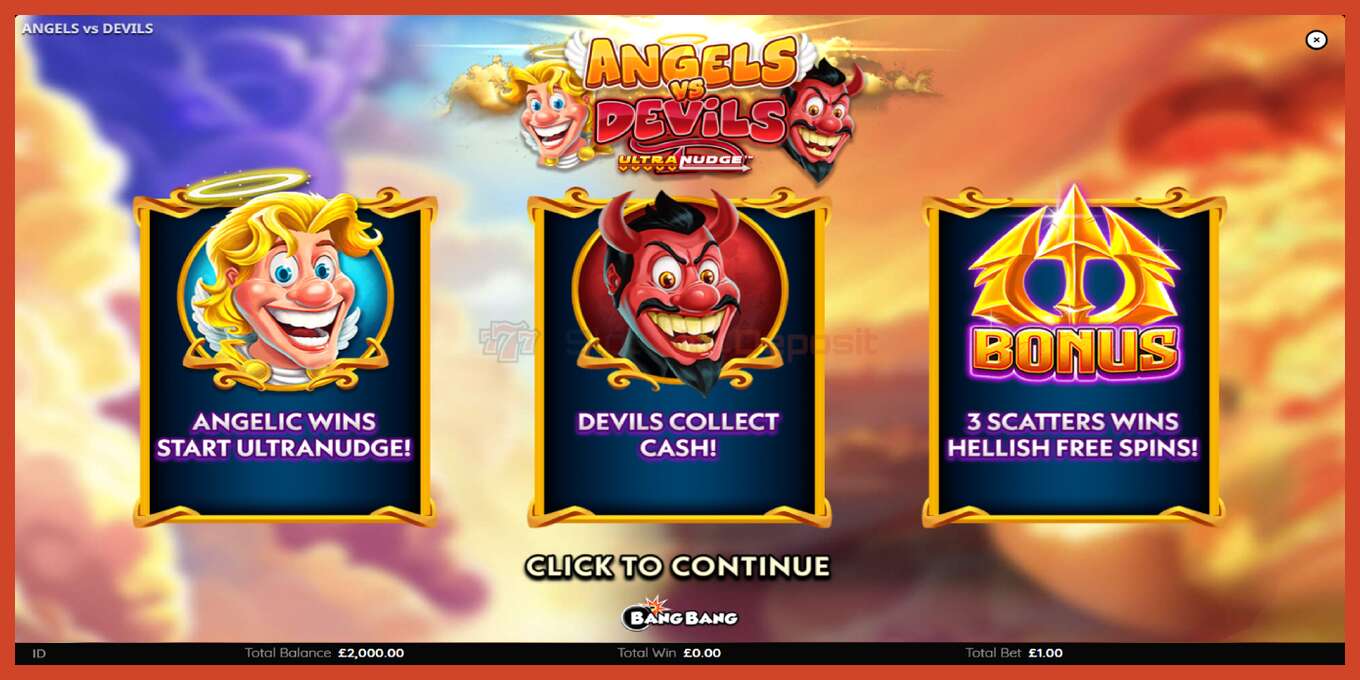 Slot screenshot: Angels vs Devils no deposit, number - 1