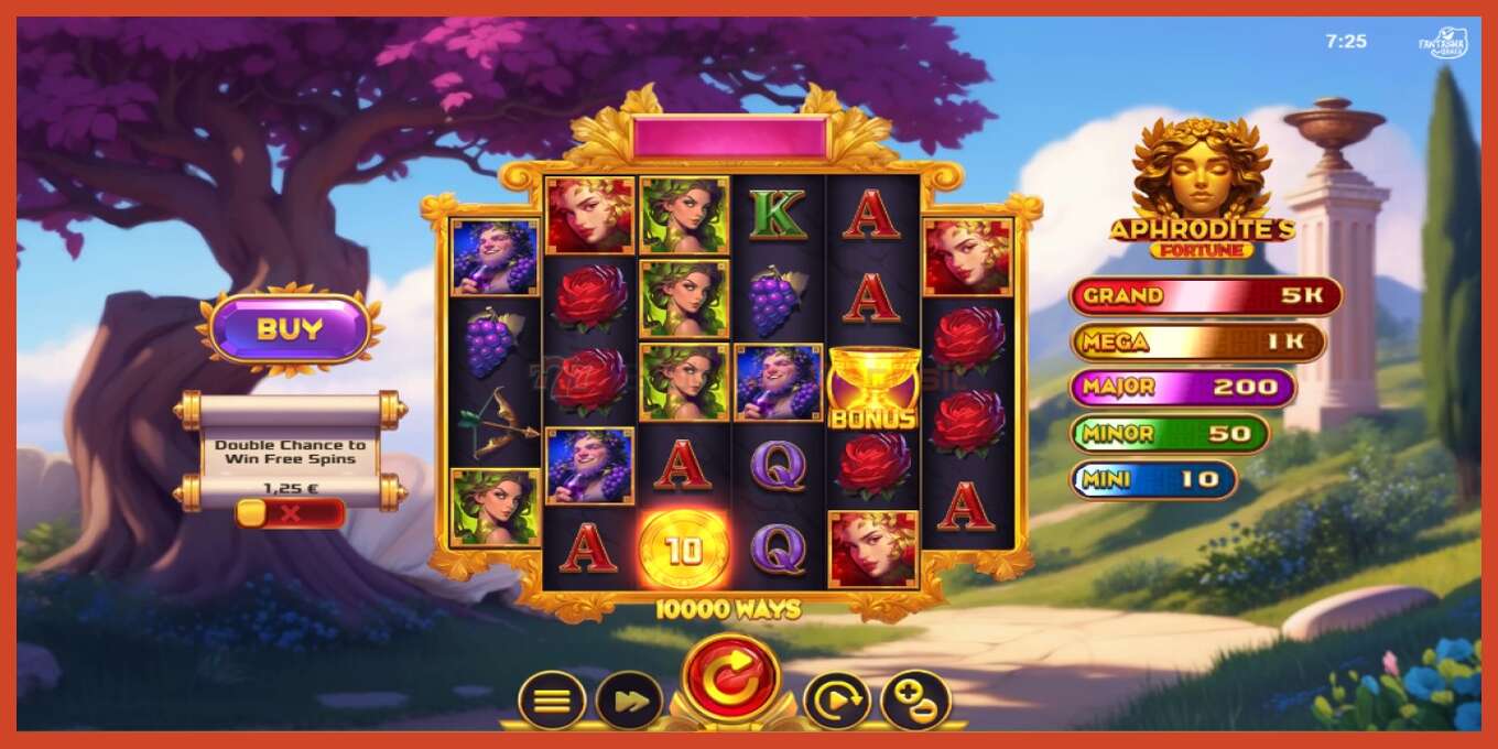 Slot screenshot: Aphrodites Fortune no deposit, number - 1