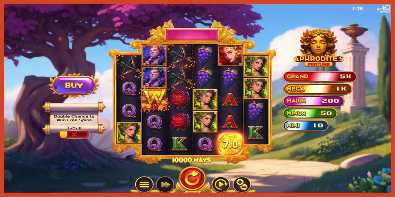 Slot screenshot: Aphrodites Fortune no deposit, number - 2