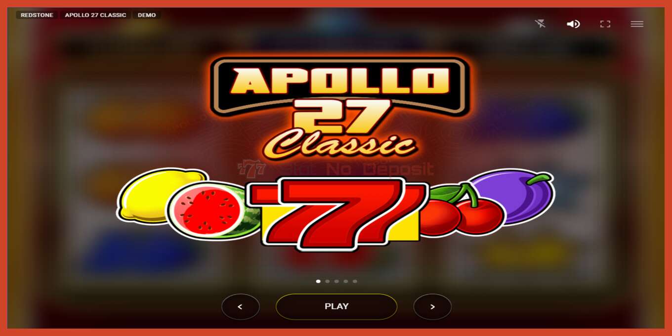 স্লট স্ক্রিনশট: Apollo 27 Classic কোন আমানত, সংখ্যা - 1