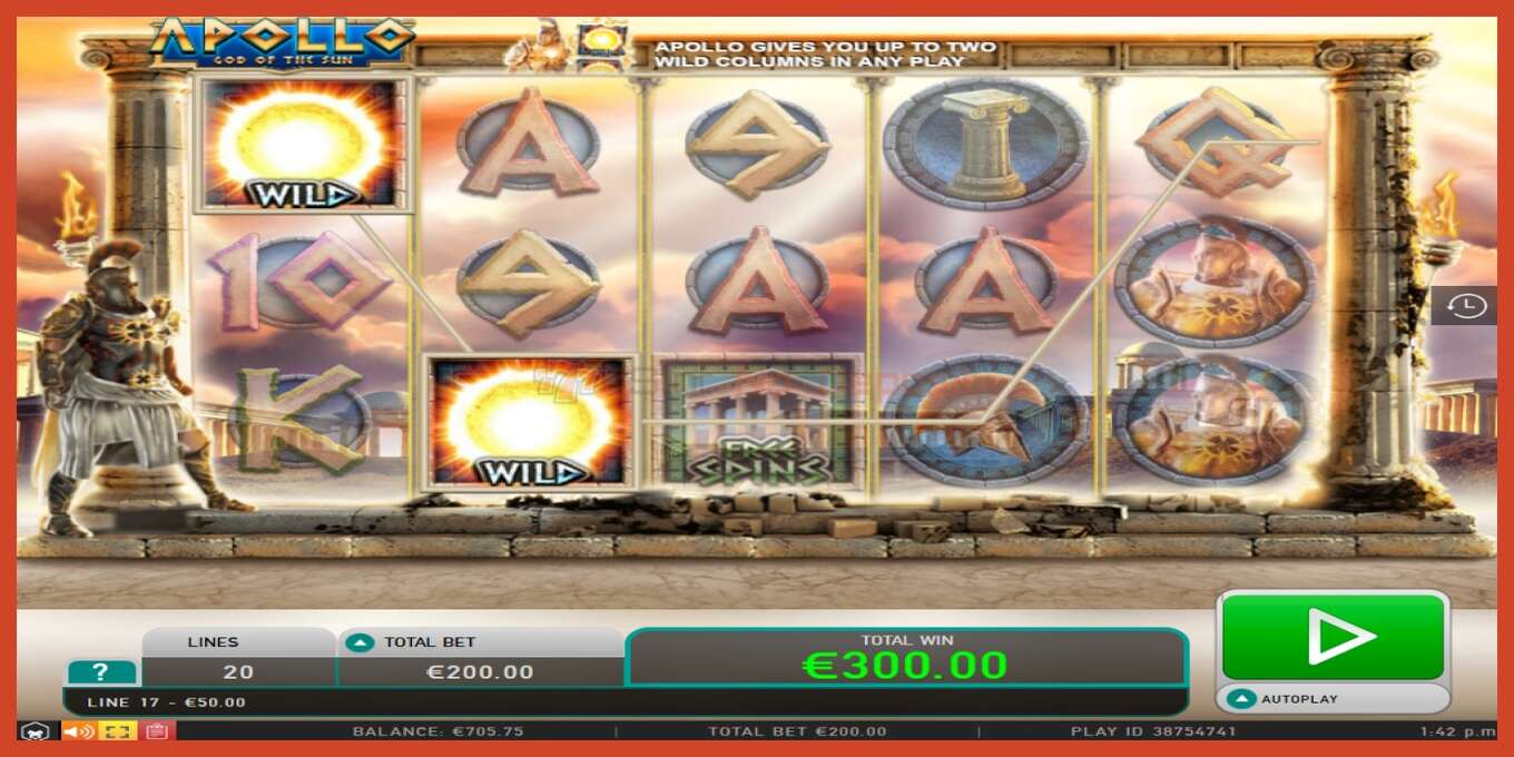 Slot screenshot: Apollo no deposit, number - 4