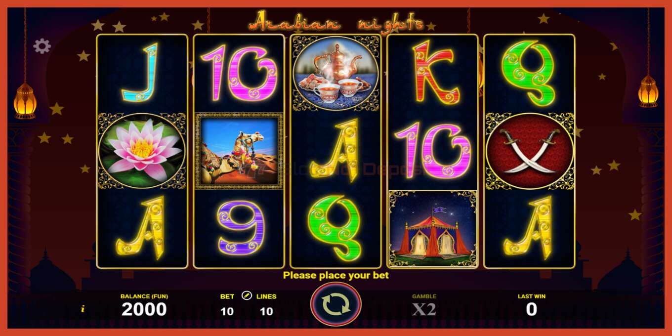 Slot screenshot: Arabian Nights no deposit, number - 1