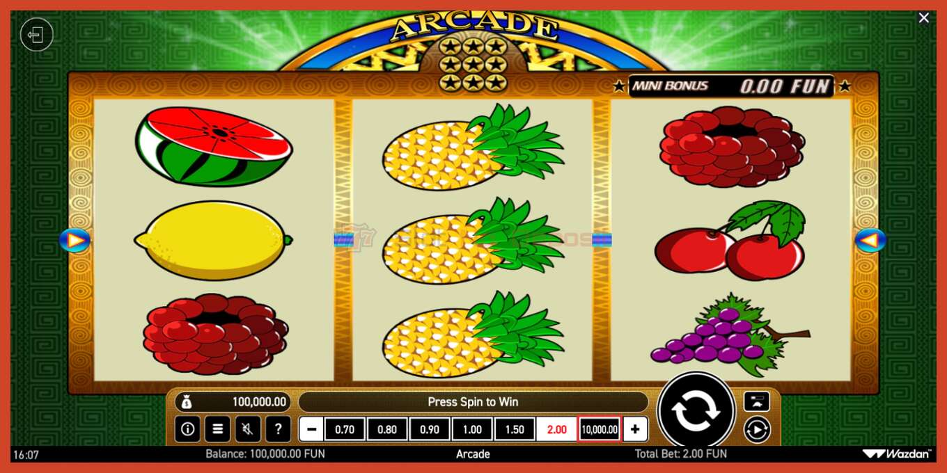 Slot screenshot: Arcade no deposit, number - 1