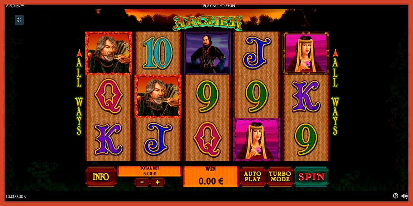 Slot screenshot: Archer no deposit, number - 1