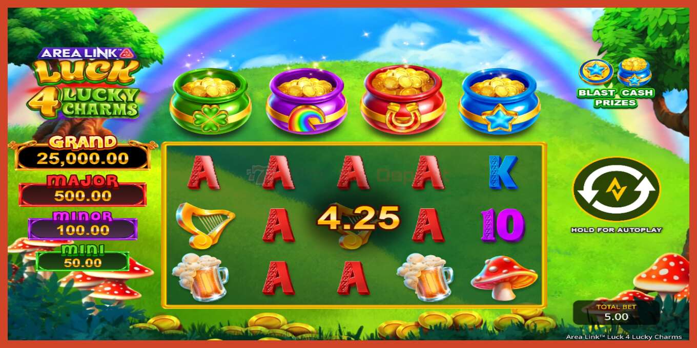 Slot screenshot: Area Link Luck 4 Lucky Charms no deposit, number - 3