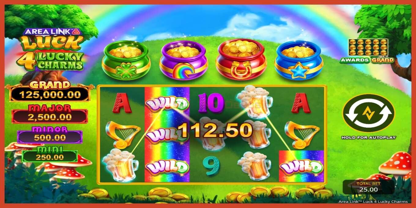 Slot screenshot: Area Link Luck 4 Lucky Charms no deposit, number - 4