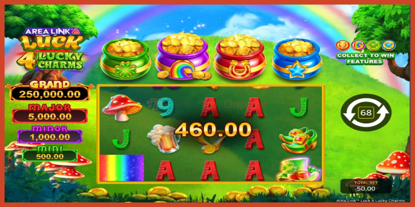 Slot screenshot: Area Link Luck 4 Lucky Charms no deposit, number - 6