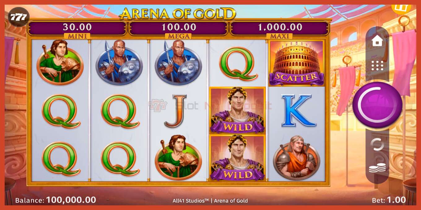 Slot තිර රුවක්: Arena of Gold තැන්පතු නැත, අංකය - 1