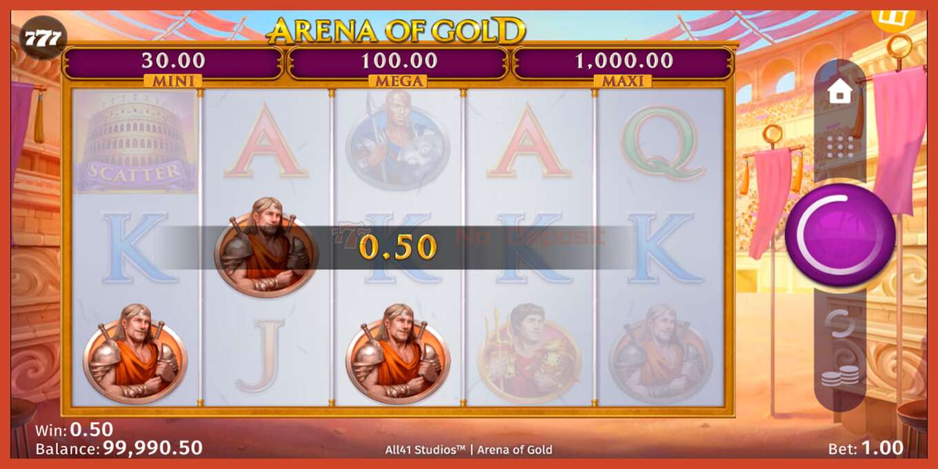 Slot තිර රුවක්: Arena of Gold තැන්පතු නැත, අංකය - 2