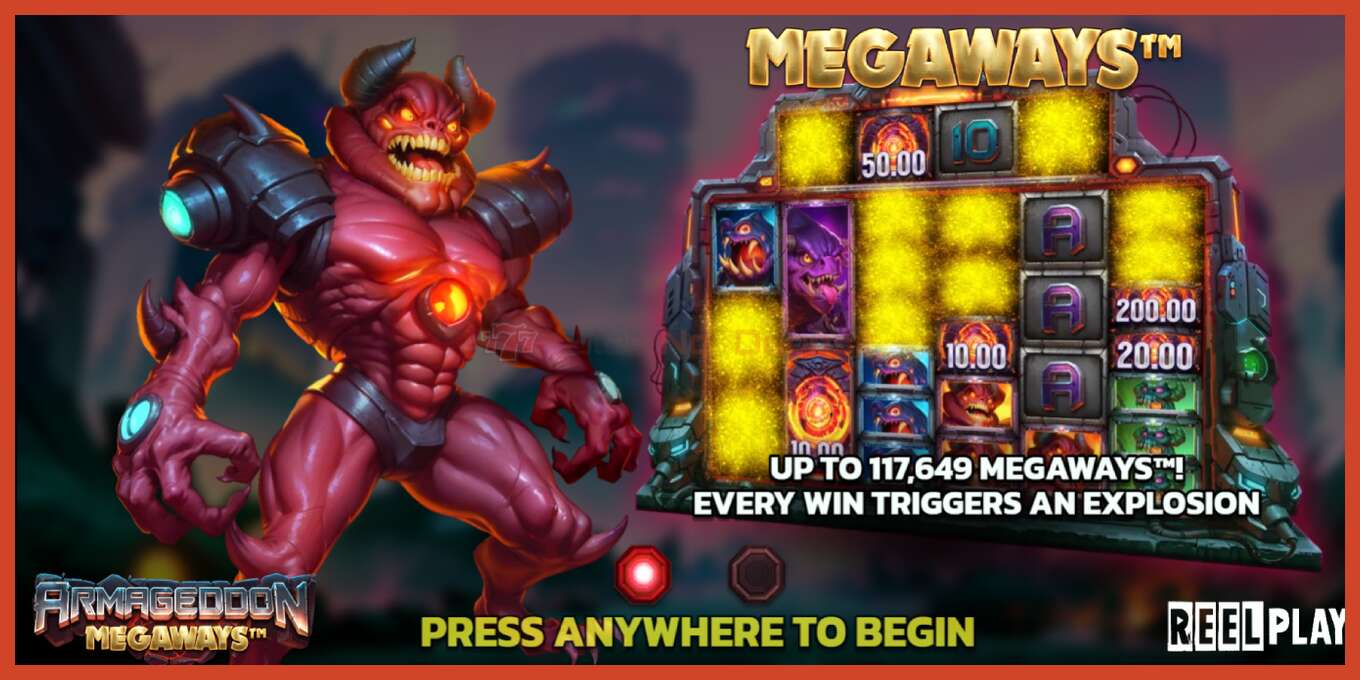 Slot screenshot: Armageddon Megaways no deposit, number - 1