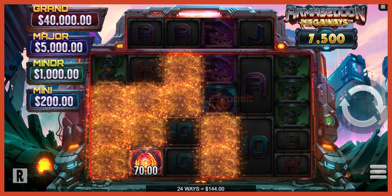 Slot screenshot: Armageddon Megaways no deposit, number - 3