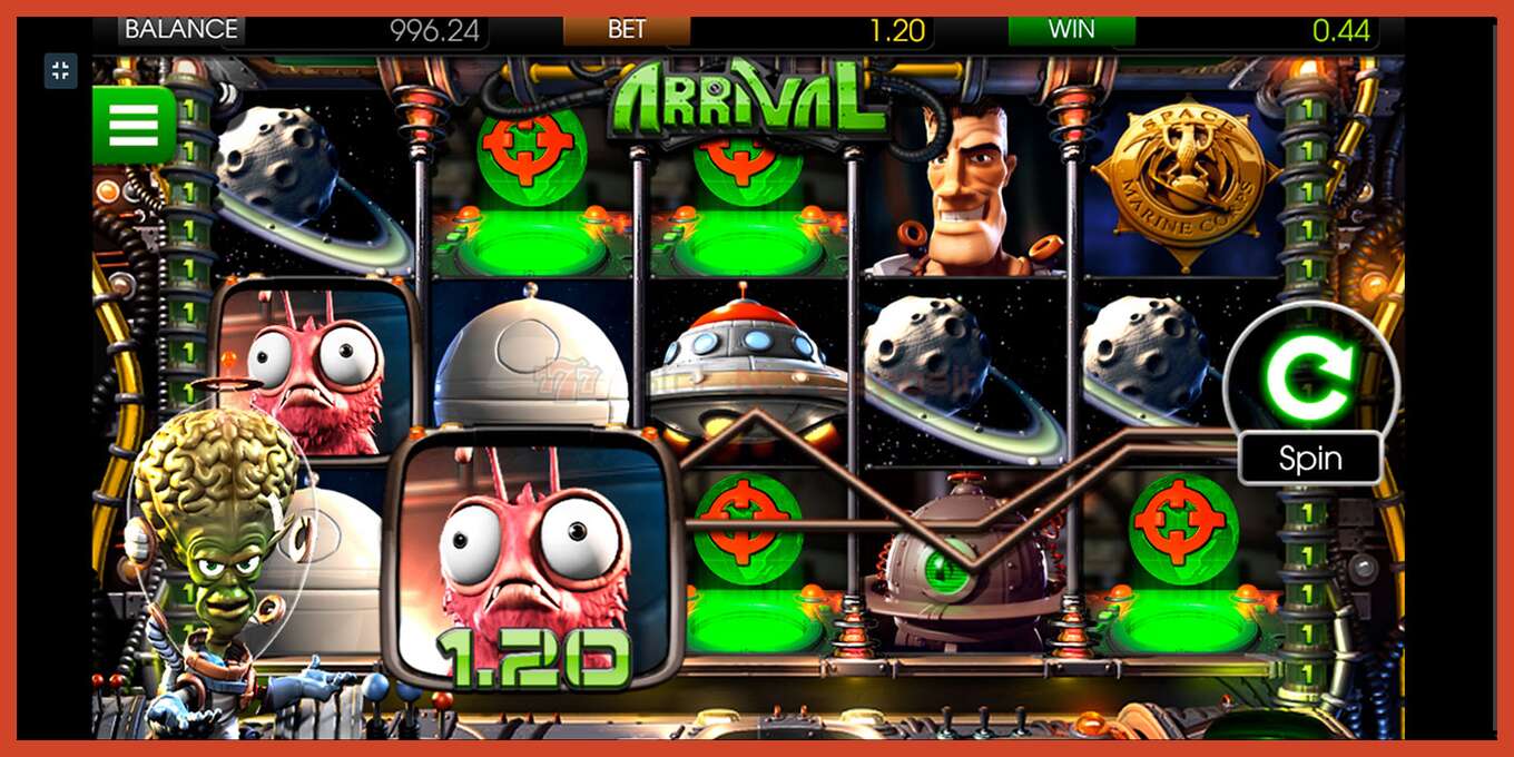 Slot screenshot: Arrival no deposit, number - 4