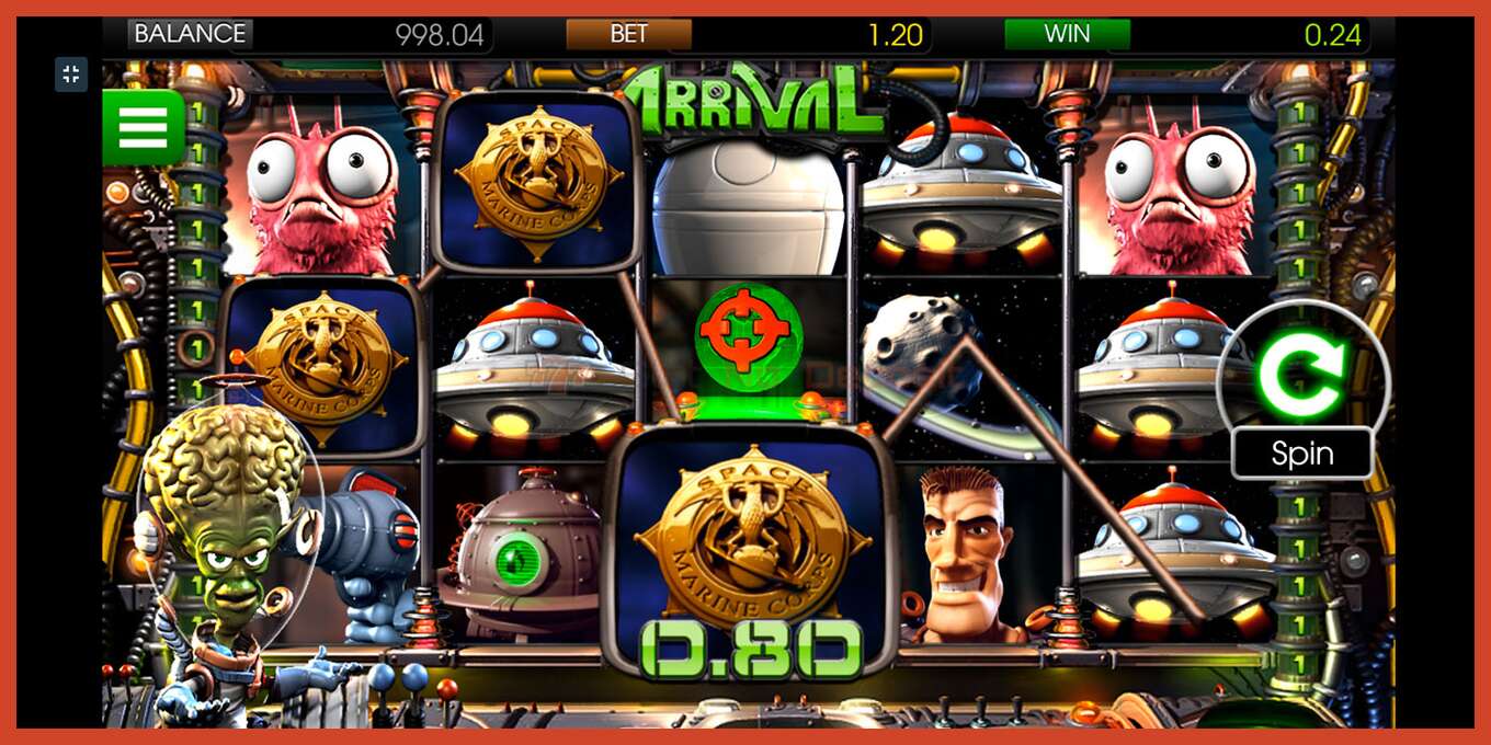 Slot screenshot: Arrival no deposit, number - 5