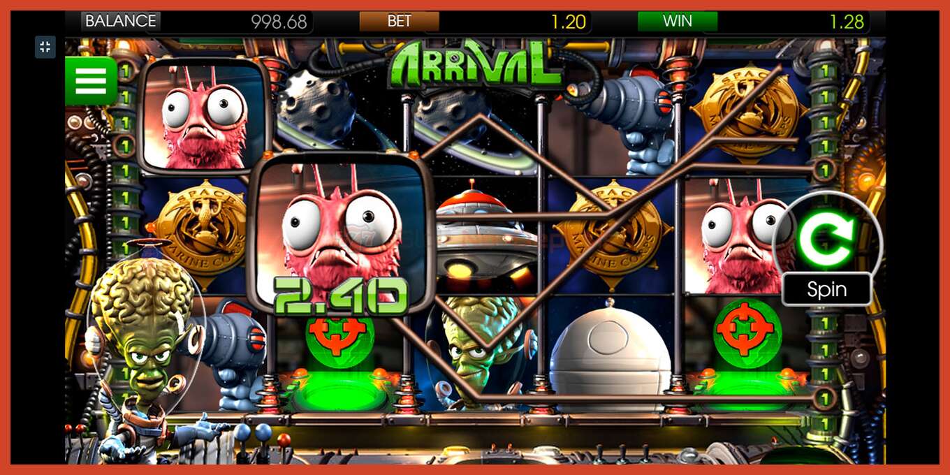 Slot screenshot: Arrival no deposit, number - 6