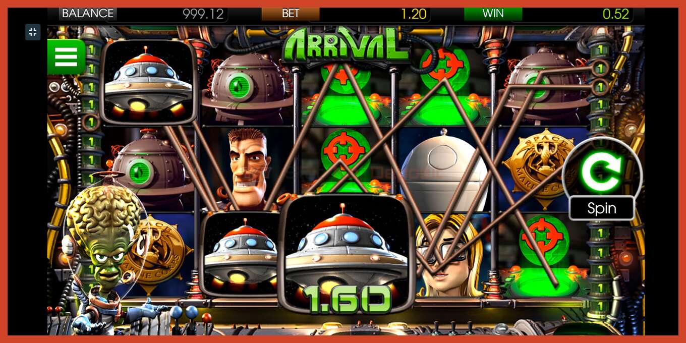 Slot screenshot: Arrival no deposit, number - 7