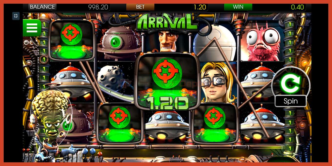 Slot screenshot: Arrival no deposit, number - 8